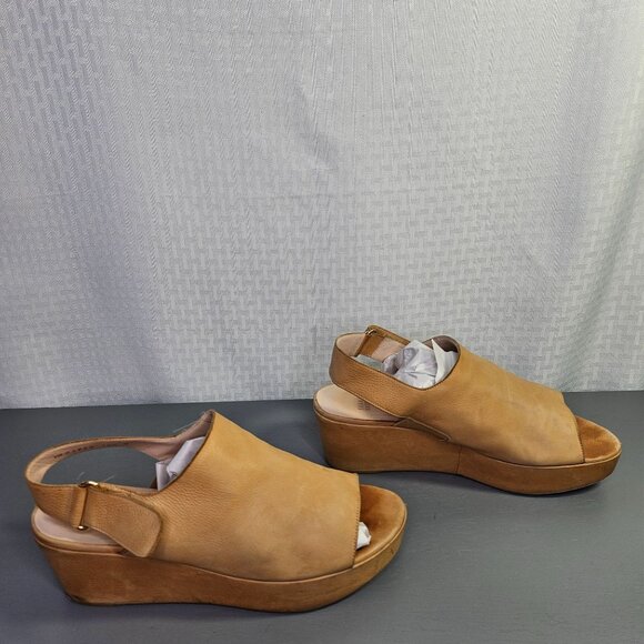Stuart Weitzman Womens Tan Leather Wedge Sandals 10.5M - Picture 4 of 10